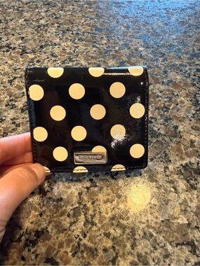 kate spade Black Leather Bifold Wallet with Red ID Window